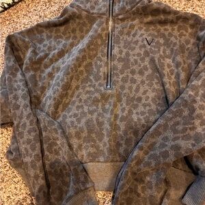 Victoria's Secret Leopard Print Zip-Up Sweater